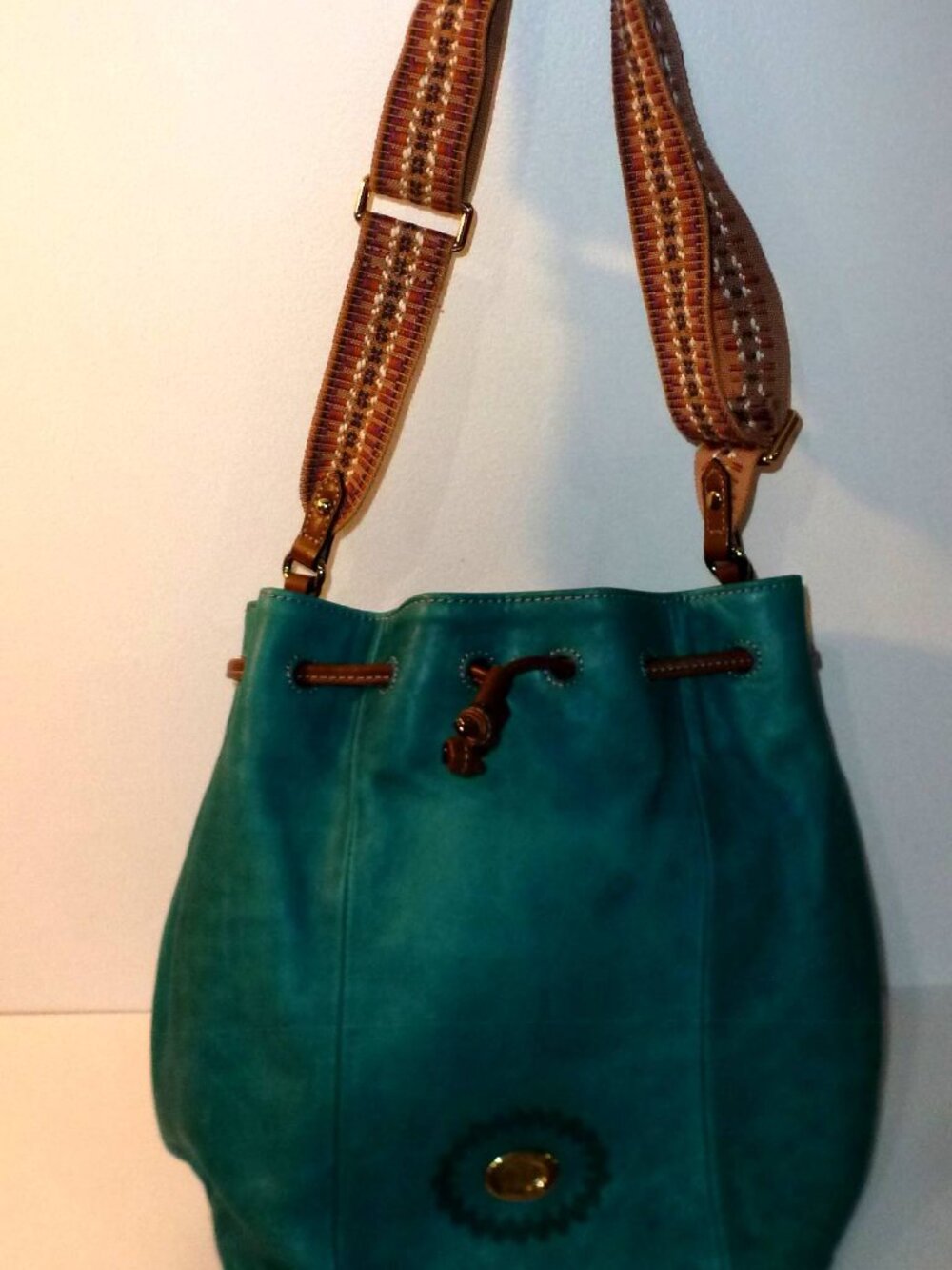 Nice - Tignanello Teal Leather Shoulder Purse